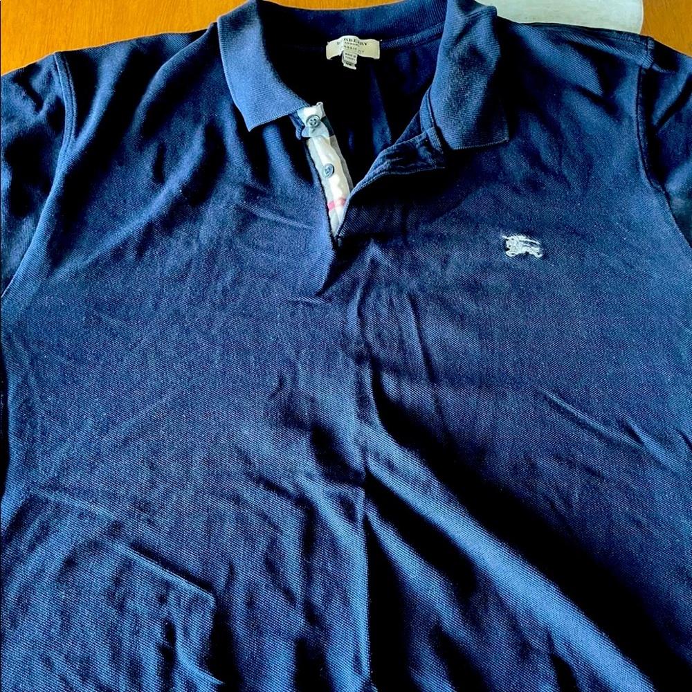 Burberry Navy Polo - XP, similar to XXL